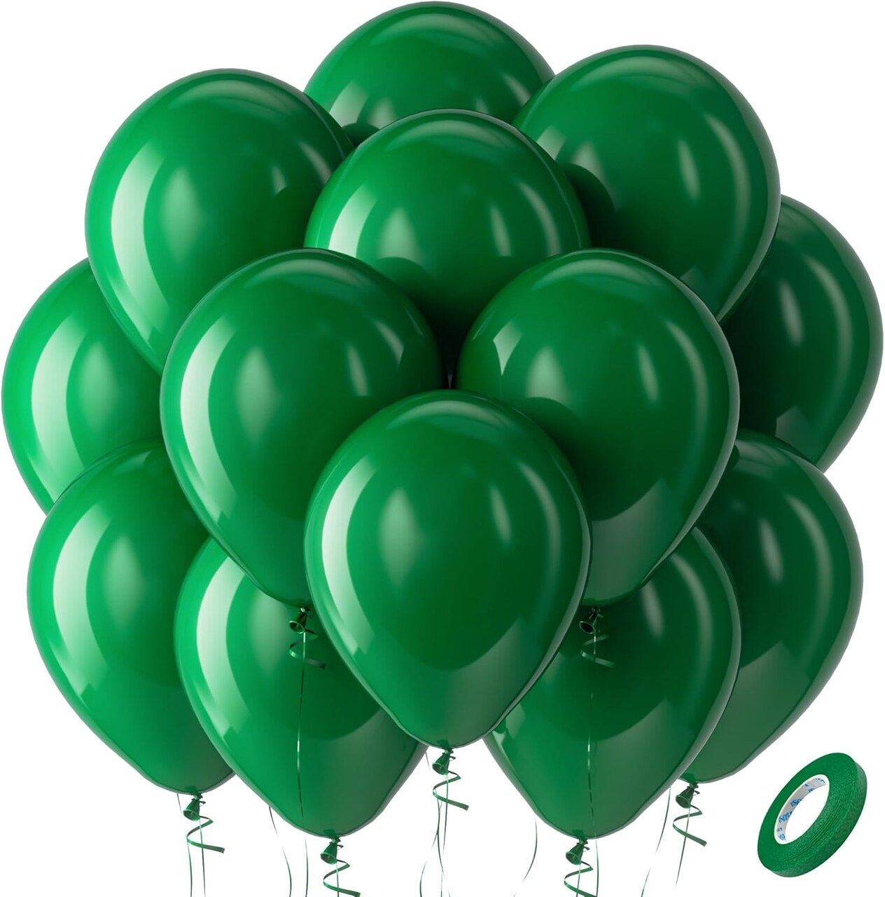 Green Balloons Latex Party Balloons - 100 Pack 12 inch Round Helium Balloons for Dark Green Themed Wedding Graduation Anniversary Birthday Party Backdrop Decorations